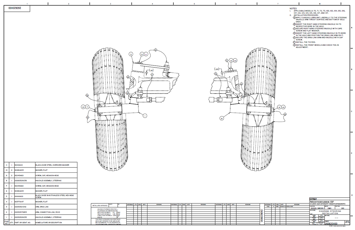 IH Cub Cadet Steering Knuckle Set—Precision Torx Upgrade Kit